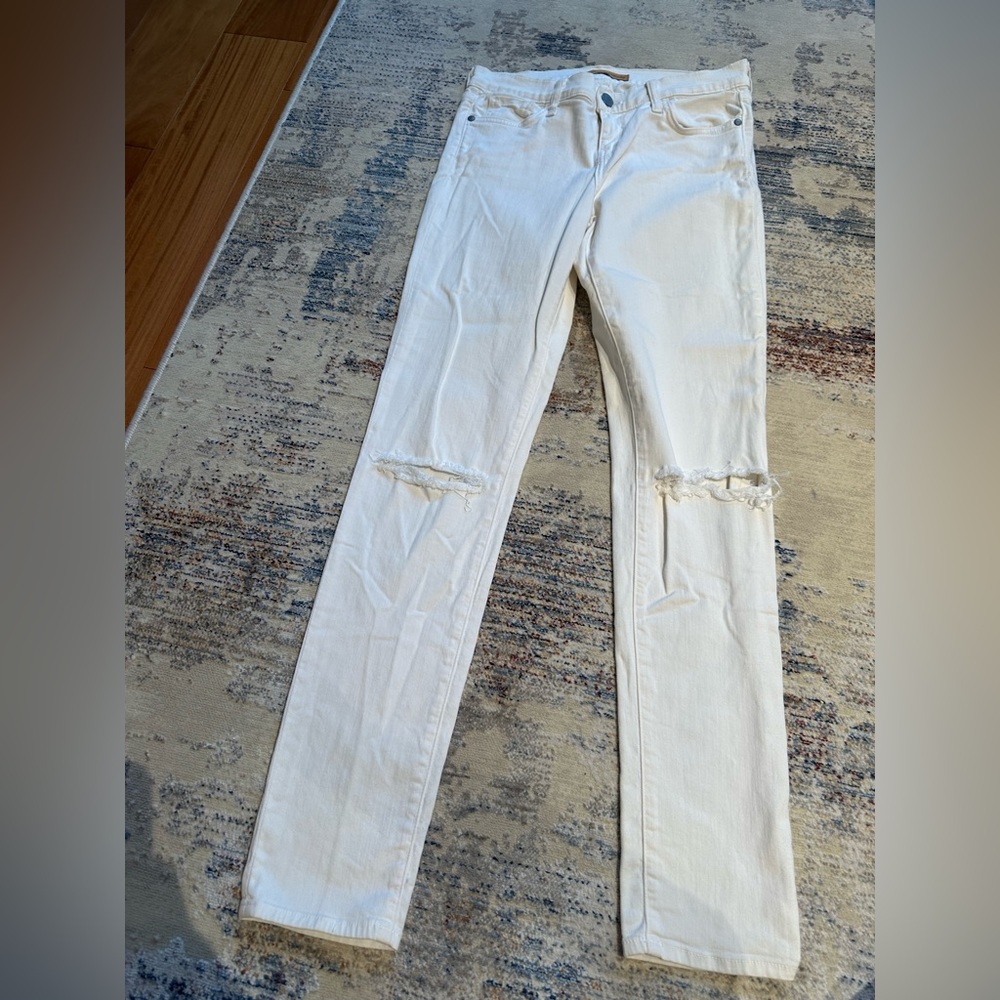 Rebecca Minkoff White Skinny Jeans Distressed